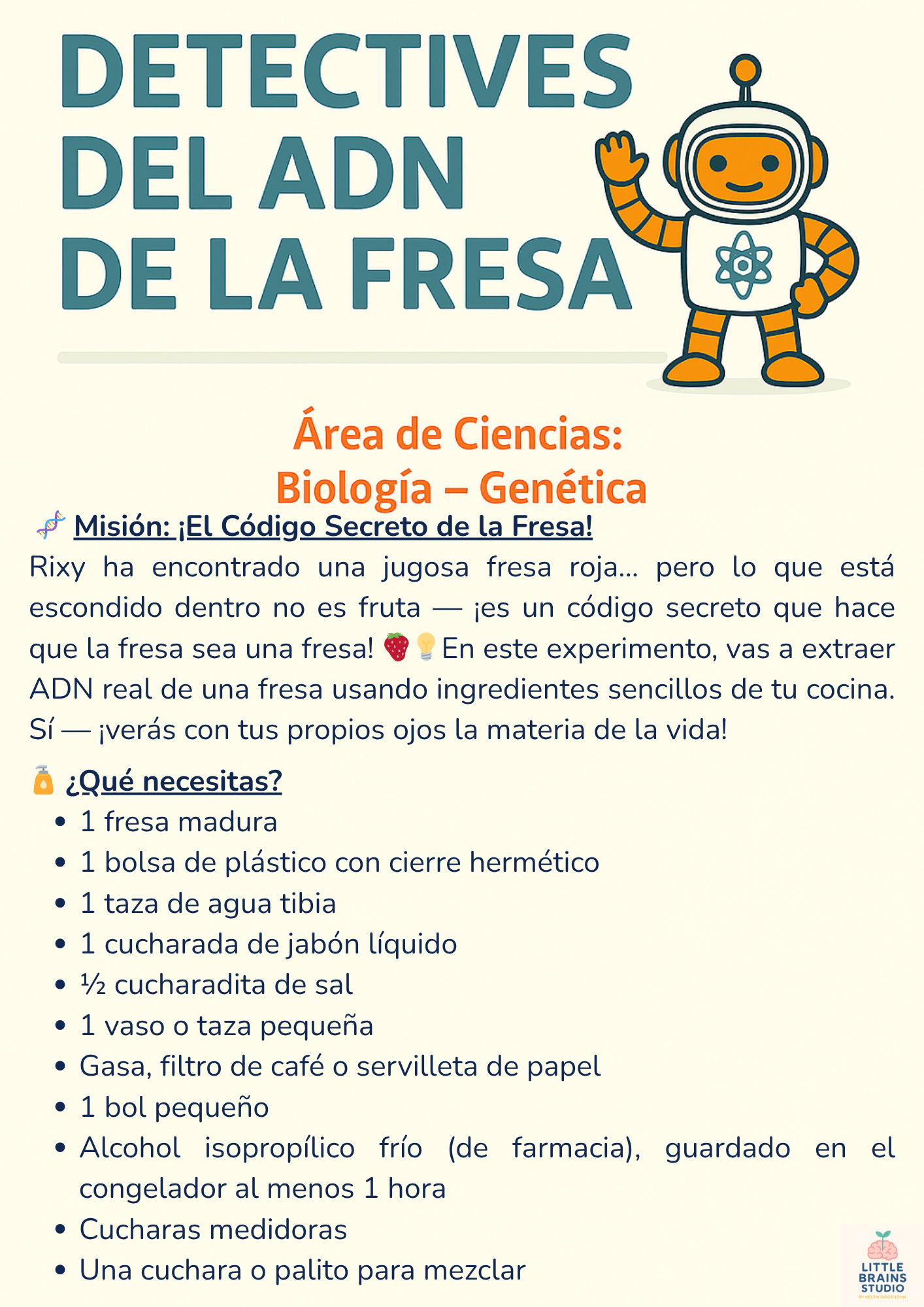 Club Pequeños Genios: Misión Laboratorio