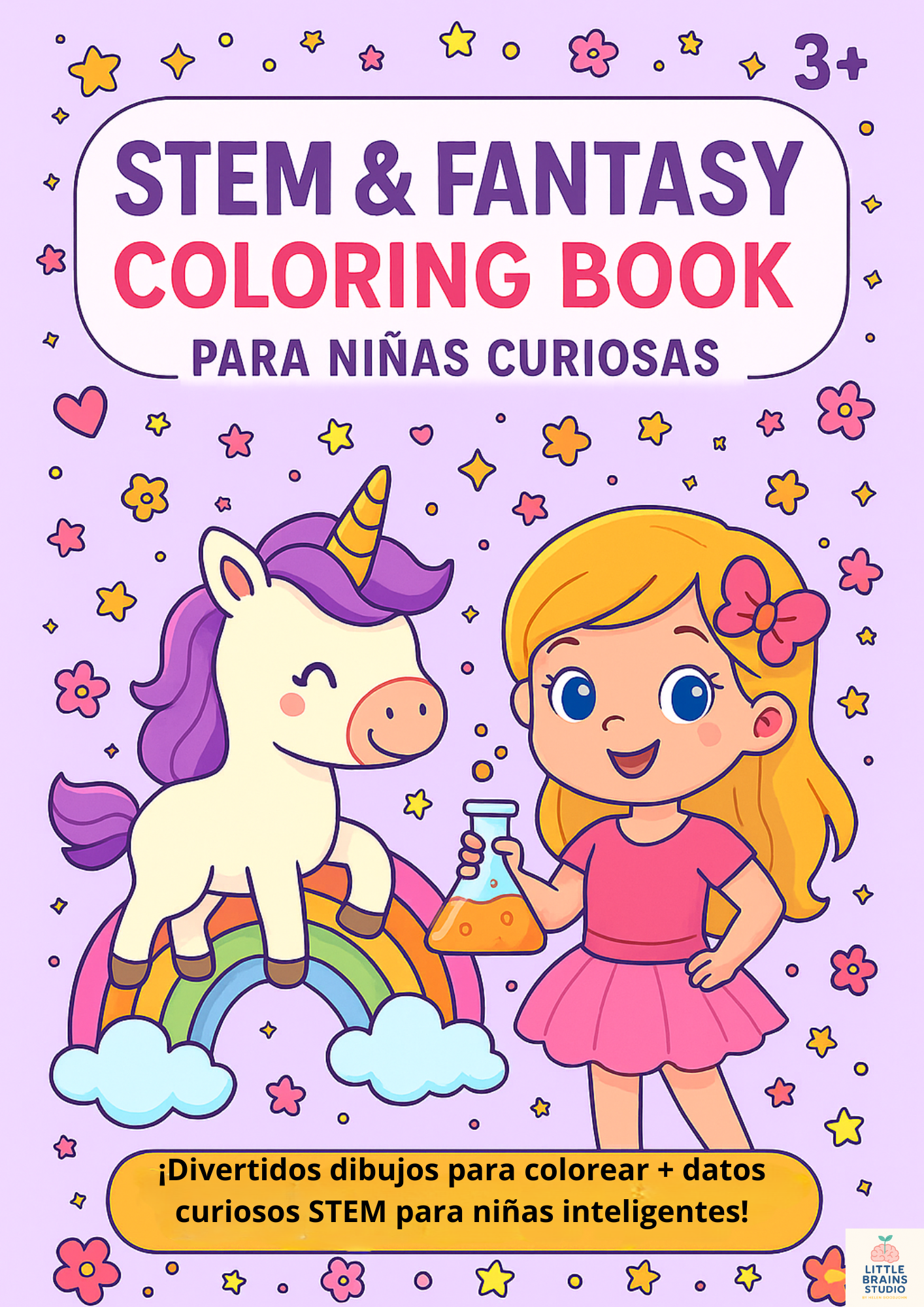 Libro para Colorear STEM & Fantasía – Para Niñas Curiosas