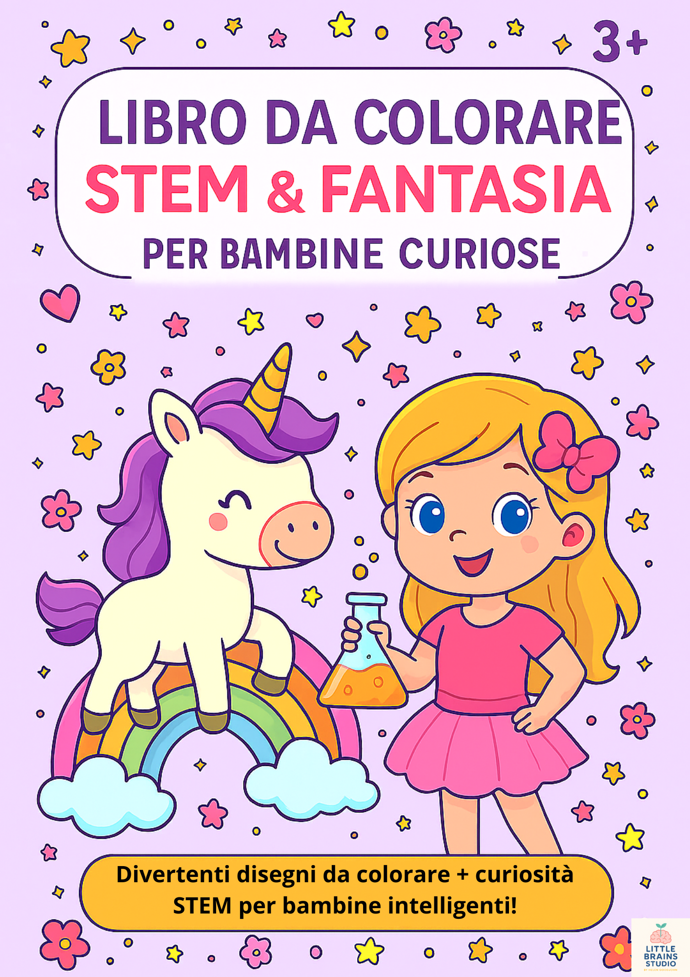 Libro da Colorare STEM & Fantasia – Per Bambine Curiose