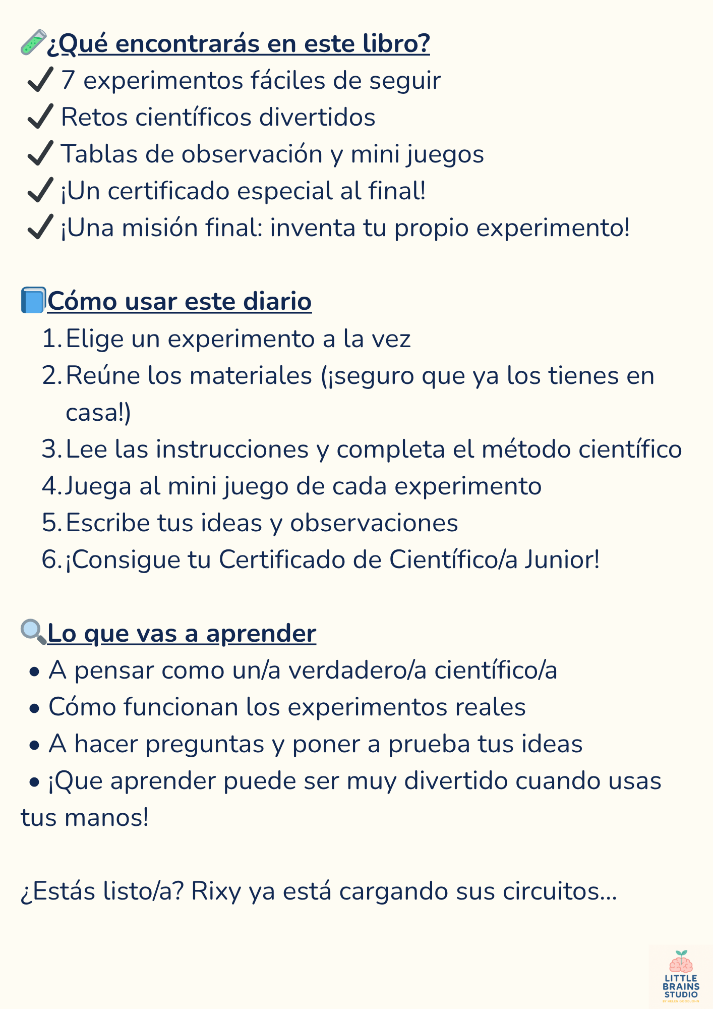 Club Pequeños Genios: Misión Laboratorio