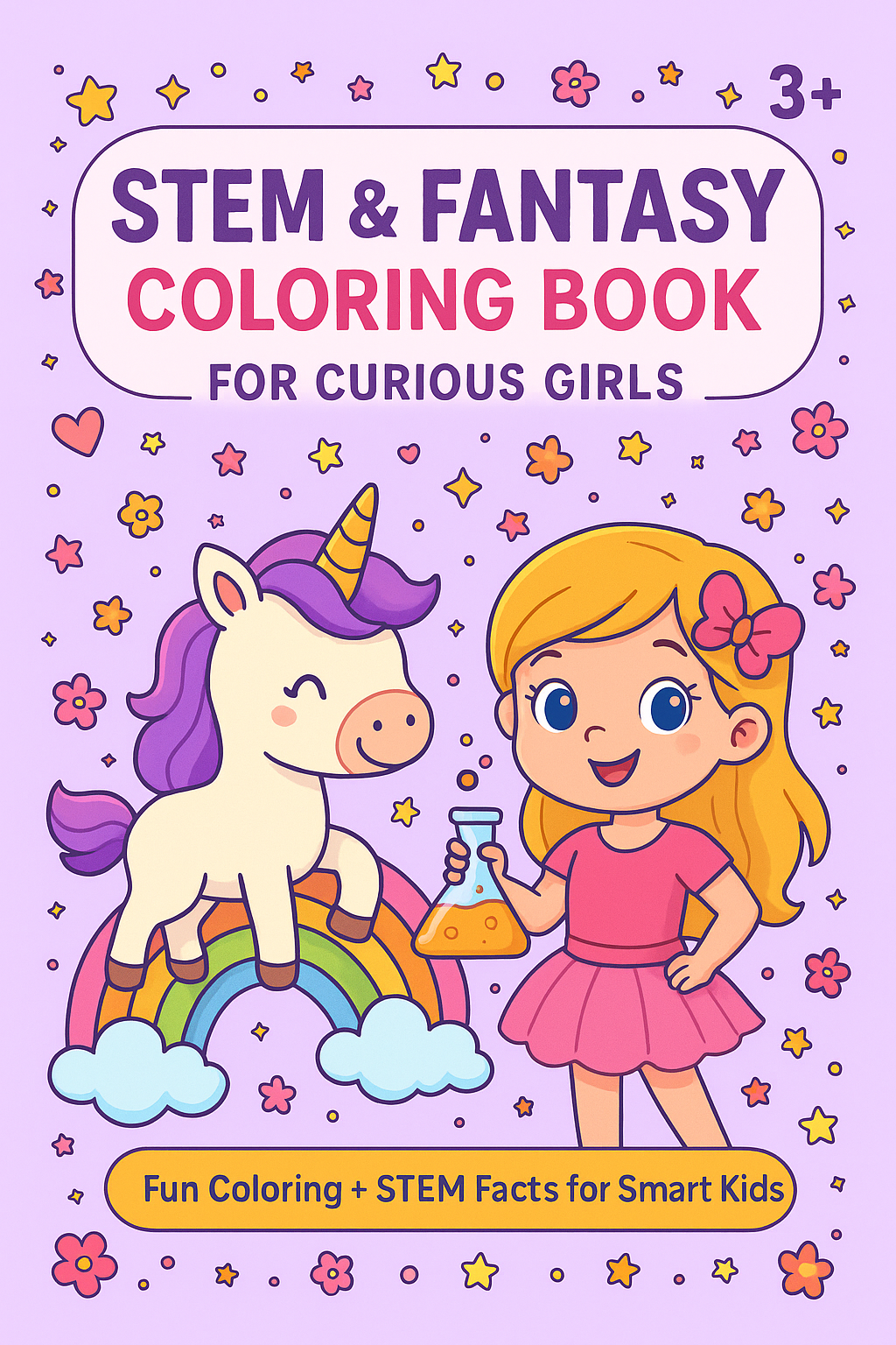STEM & Fantasy Coloring Book for Curious Girls